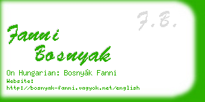 fanni bosnyak business card